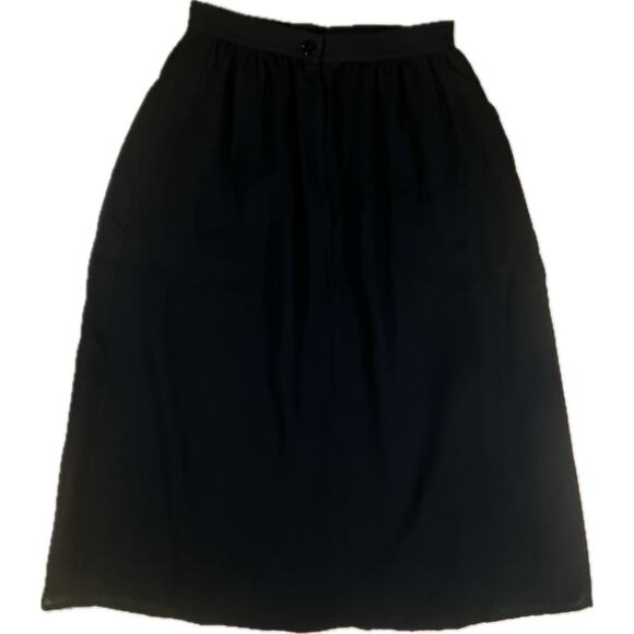 Vintage Body English Black Pleated A-Line Midi Skirt High Waist Union Tag 5/6 - Picture 4 of 8